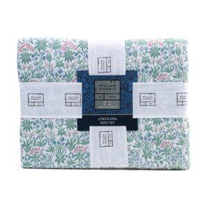 WILLIAM MORRIS 3pc Floral Patterned Quilt Set